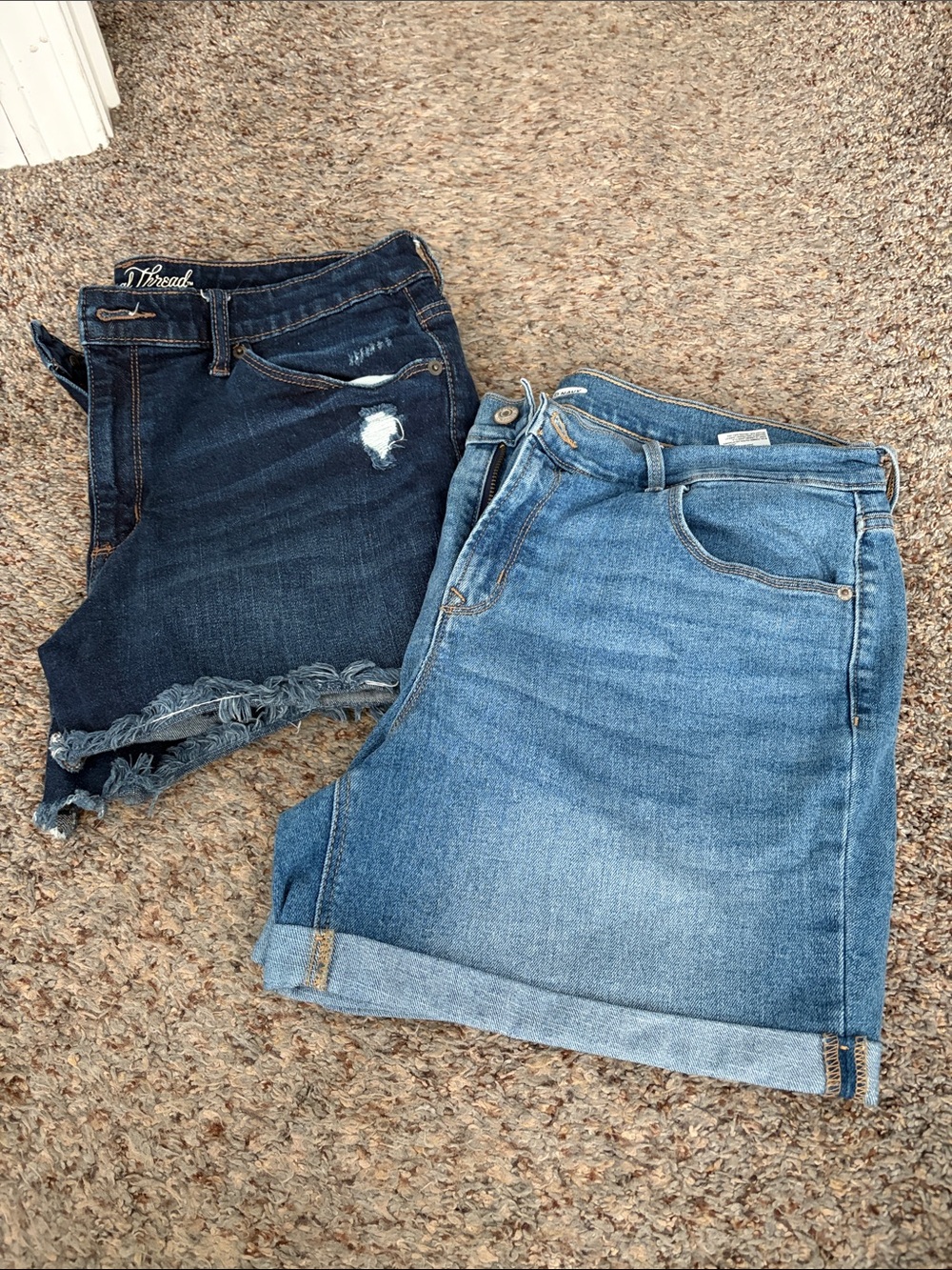 Two Denim shorts  - Dark Wash & Light Wash